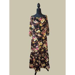 Premier Amour Maxi Flowery Dress Lined To Knees - Size 10